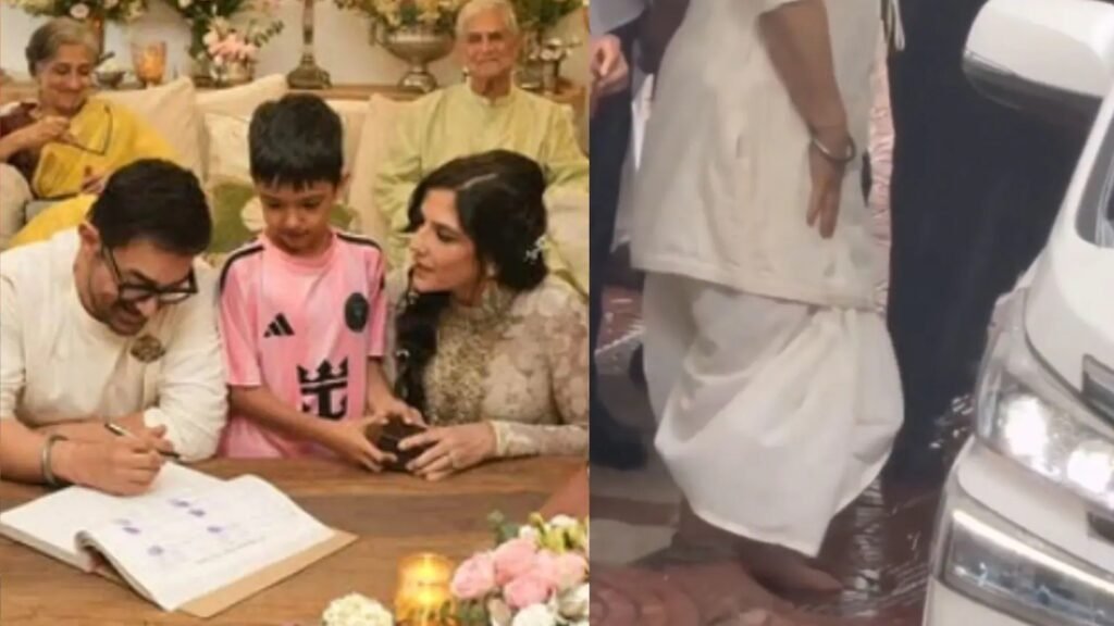 Aamir Khan Anklet चर्चा का विषय बन गई है। आमिर खान ने गौरी स्प्रैट संग शादी में सफेद धोती-कुर्ता और पैरों में चांदी की पायल पहनकर सभी का ध्यान खींचा। जानिए उनके वेडिंग लुक और शादी की खास बातें।