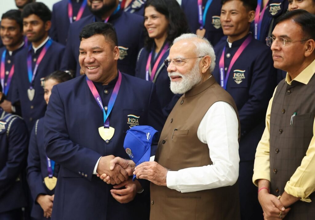 PM Modi Commonwealth Games 2026: पीएम मोदी ने ग्लास्गो में भारत के गलत नक्शे पर आपत्ति जताने वाली लवलीना बोरगोहेन की तारीफ की। मीराबाई चानू से भी की खास बातचीत।