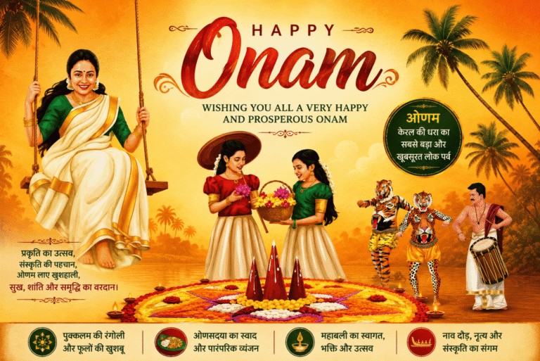 Onam 2026: आज 26 अगस्त को थिरुवोणम पर्व मनाया जा रहा है। रवि योग के शुभ संयोग में ओणम पूजा, नक्षत्र समय और इस पर्व का धार्मिक महत्व जानें।
